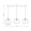 Suspension décorative 3xE27 23W – Verre fumé