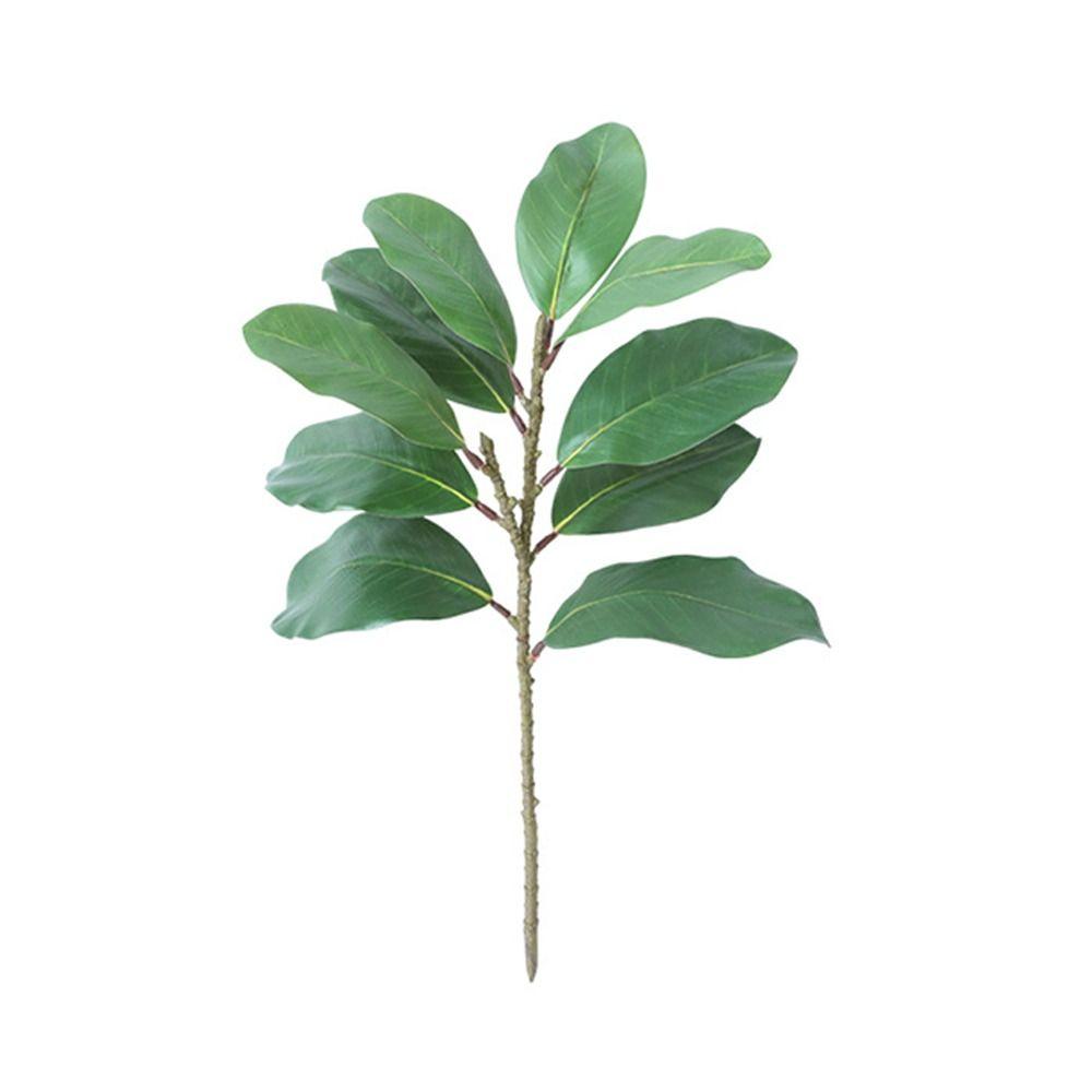 57cm Artificial Magnolia Leaves Rubber Floral Arrangement Simulated Plant Branch Plants Leaves DIY Green Plants Wedding