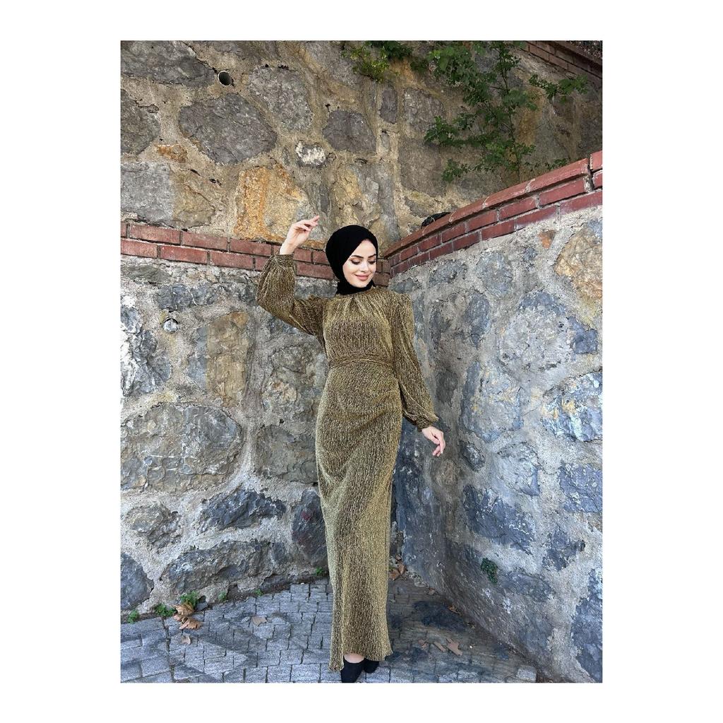 Rochie de seara hijab argintie Seil