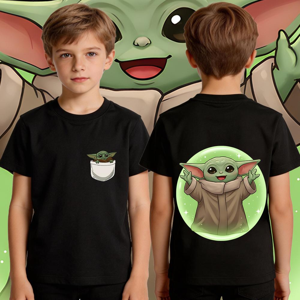 Boys Star Wars Yoda Tshirt Cotton Casual Kids T Shirt Toddler Short Sleeve Summer Clothing for Child