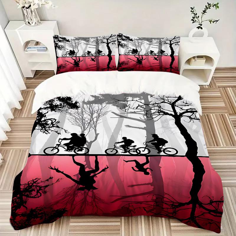 Bicycles Forest Print 3Pcs Bedding Setduvet Cover With 2 Bedropillowcase Home Birthday Gift