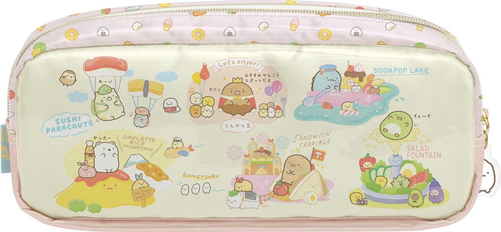 PT10401 Sumikkogurashi Food Twin Zipper Pen Pouch "Welcome! Kingdom"