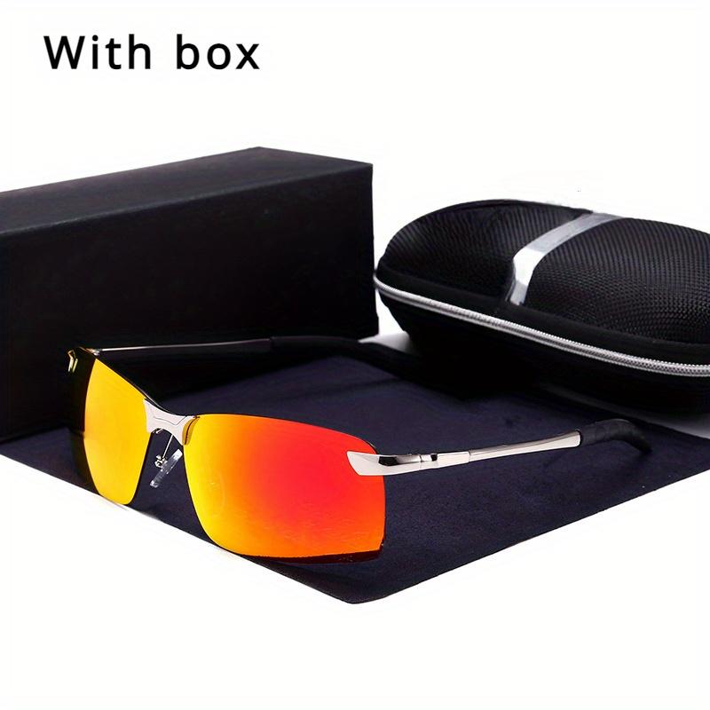 1 adet Kutusu parlama önleyici Güneş Gözlüğü Moda Erkekler Sürüş Balıkçılık Bisiklet Açık Spor Güneş Gözlüğü Klasik Kare Gözlük