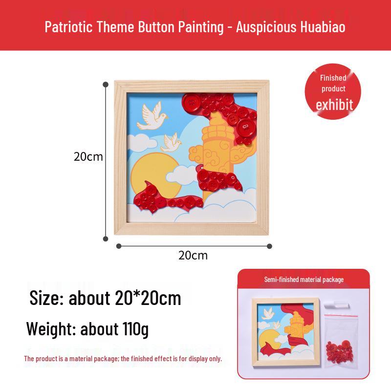 National Day Patriotic Button Painting DIY Kit for Kids