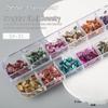 12-Color Iridescent Abalone Nail Art Flakes and Patches Set