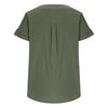 Women's Color Shirt Short Sleeve Button Casual Cotton And Hemp Pocket Top