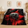 Gothic Raven Skull Crow Cartoon Flannel Blanket Soft Warm Throw Blanket For Bedroom Living Room Bed Travel Camping Picnic Cover