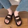 Fashion Summer Women's Slippers Simple Solid Color Women Outdoor Open-toe Flat Slippers Fashion Hollow-out Ladies Causal Shoes Non-slip