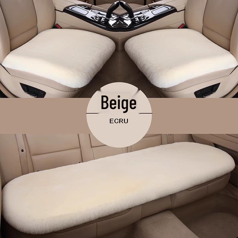 Universal Plush Car Seat Cushion - Thick, Warm, Non-Slip Rabbit Hair for Autumn & Winter