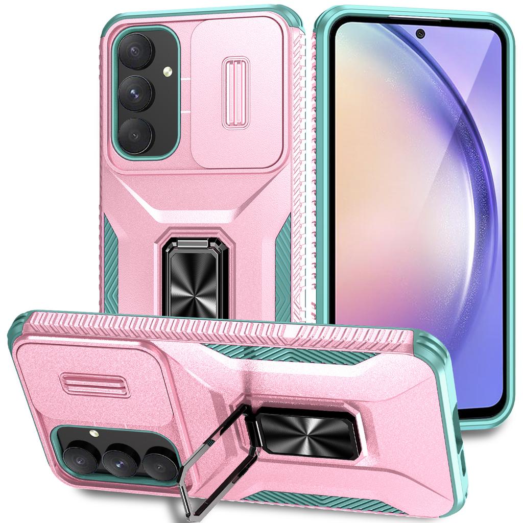 Per Samsung Galaxy A55 5G Custodia TPU+PC Protezione Obiettivo Fotocamera Cavalletto Copertura Telefono