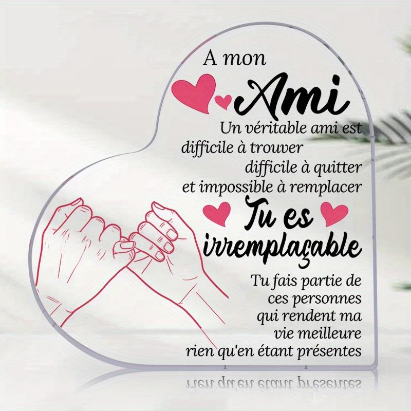 

Heart-Shaped Gift for Friends Featuring French Sayings, Perfect for Home Decor, Creative Desktop Decoration, and Party Supplies, Nurseries, Home Desk 10*10cm