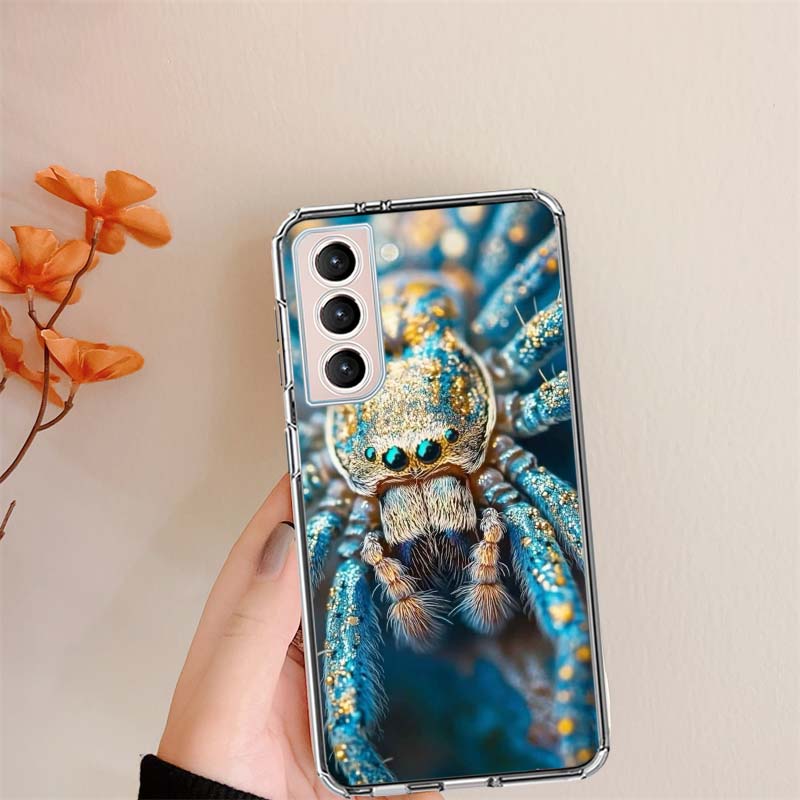 Spiders on the Spider Web Clear Phone Cases for Samsung S26 Ultra Galaxy S25 Edge S24 S23 FE S21 Plus S20 S22 S10 Cover Patterne