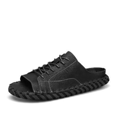 Brand Men's Sandals Summer Genuine Leather Sandals Outdoor Men Beach Shoes Rome Sandals Comfortable Large Size Men Casual Shoes
