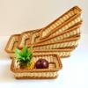 Woven Pattern Kitchen Storage Basket Multicolor Bread Fruit Tray Organization Box  Home Shop Hotel