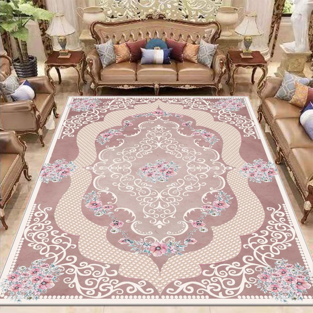 European Style Carpet for Living Room Home Decoration Luxury Large Rugs Bedroom Bedside Non-slip Mats Lint-free Easy Clean Rug
