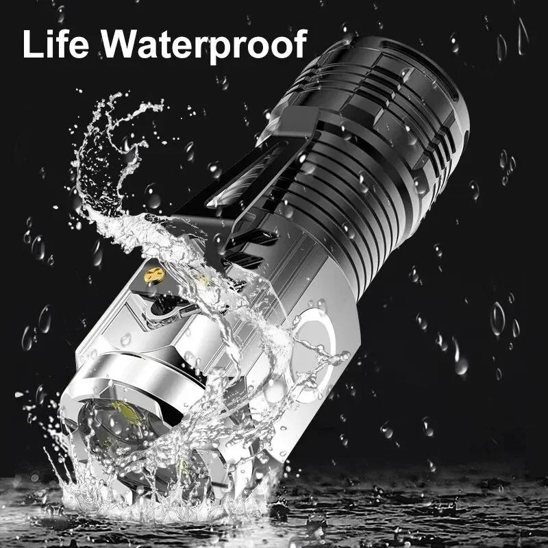 Three-Eyed Monster Mini Flash Super Power Flashlight Rechargeable Portable Outdoor Lighting Long-Range Powerful Flash Lights