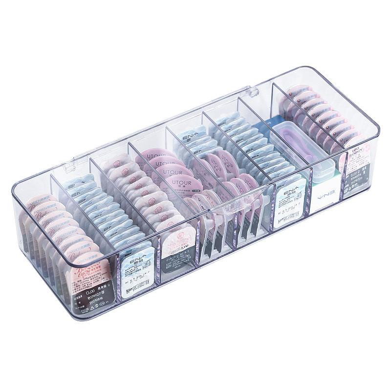 Clear Ps Contact Lens Organizer With Divided Compartments For Home Storage
