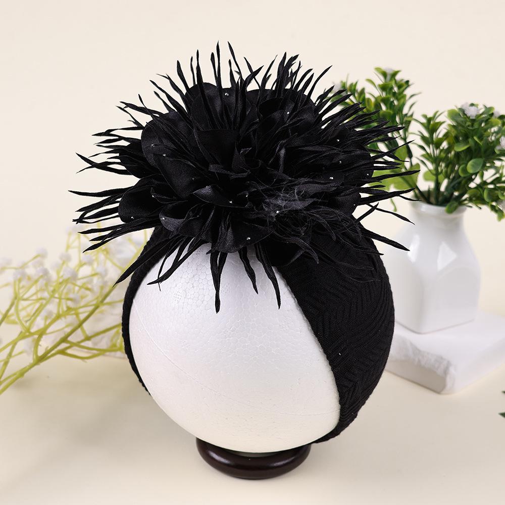 Handmade Large Sequin Flower Children's Hat for Newborn Fontanelle Protection