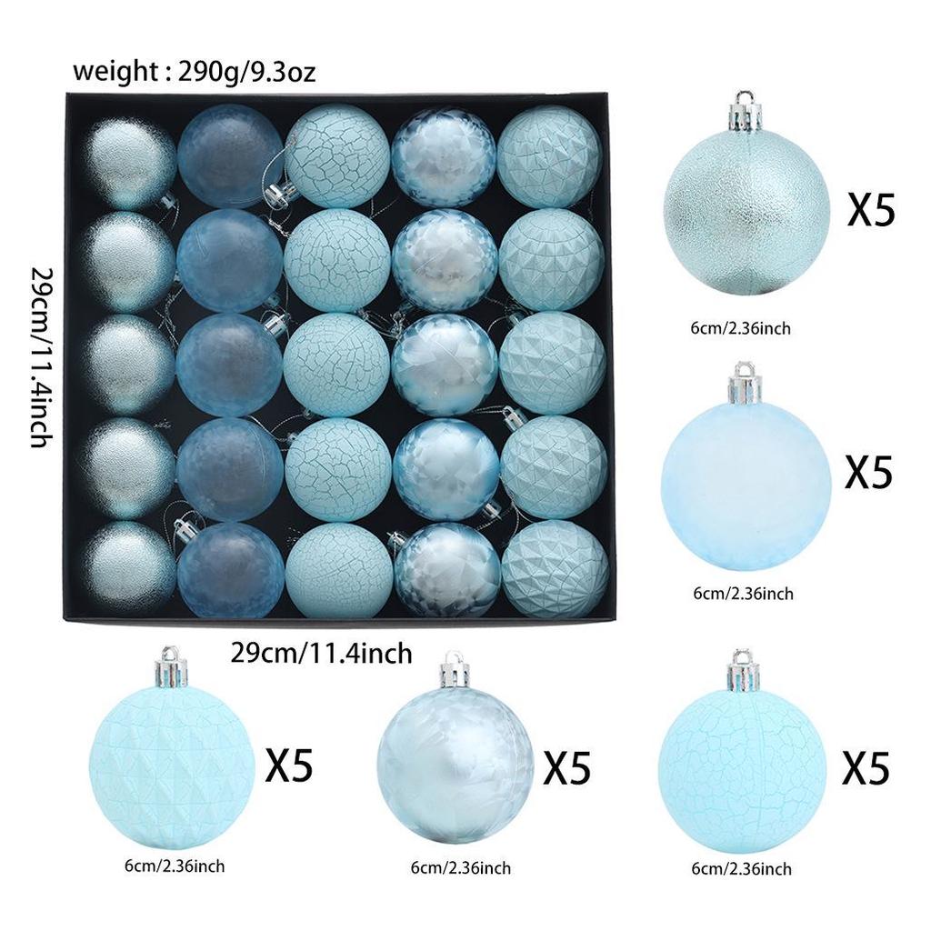 Multi-color Cracked Plastic Christmas Ball Tree Ornaments
