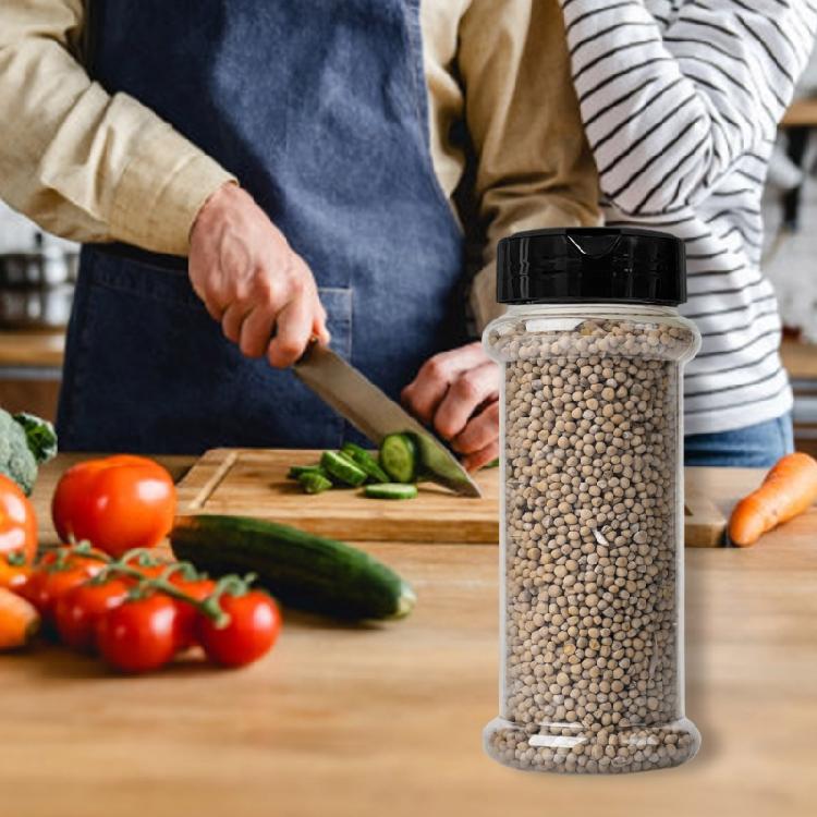 Pack of 8 Effective Spice Container Elegant Round Plastic Jars For Various Seasonings And More With Secure Lids