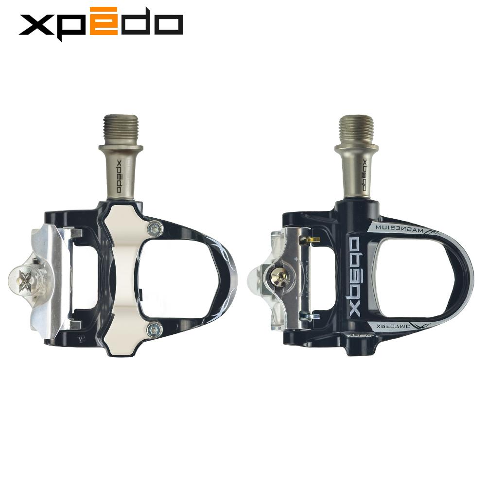 Xpedo XRF07MC Road Bicycle Clipless Pedal with 2 Pairs Self Locking Lock Cleats Magnesium Alloy Pedal 235g XRF07MC Black