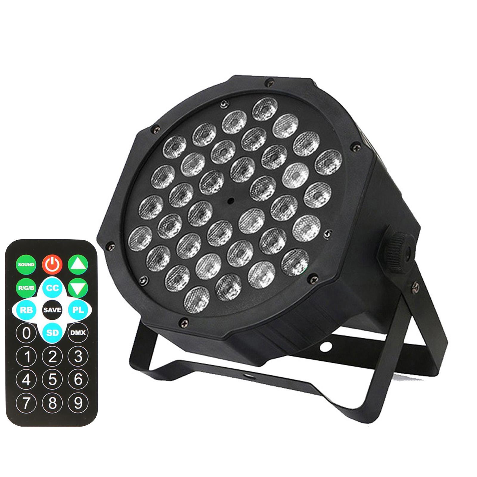 

36 светодиодов Par Lights Красочный сценический свет Звук Активный с дистанционным управлением DMX-управление для домашней вечеринки EU Plug чёрный