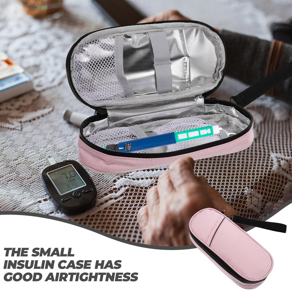Reusable Insulin Travel Case with Airtight Seal Portable Cooling Bag for Diabetes Medication Storage Compact Medical Organizer