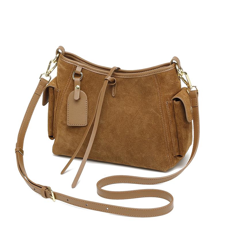 2026 New Women's Bag Luxury Suede Leather Women Shoulder Bag High Quality Cowhide Crossbody Bags Fashi Versatile Handbag