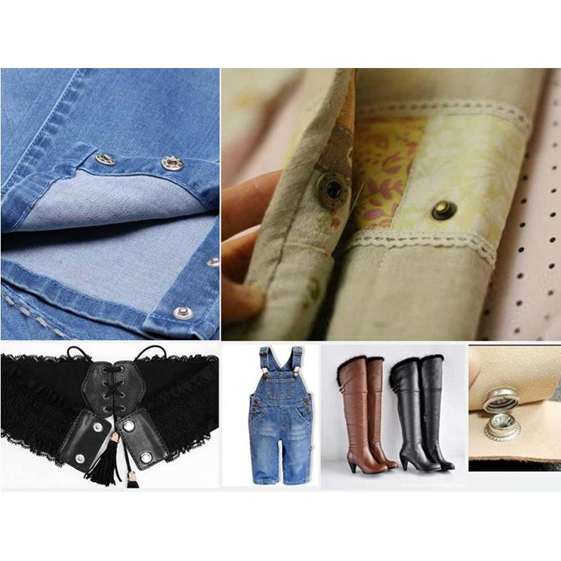 Snap Fasteners Kit 12.5Mm Metal Snap Buttons For Clothing Craft Bag Shoes Collar Belt Jeans Perfect Fit Adjust Button Diy Tailor