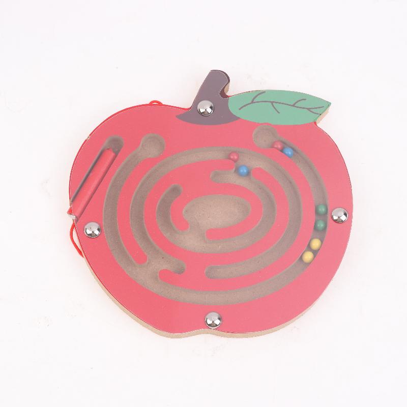 Магнитная ручка-лабиринт с магнитными шариками, деревянная, развивающая игрушка для раннего возраста, подарок в детский сад