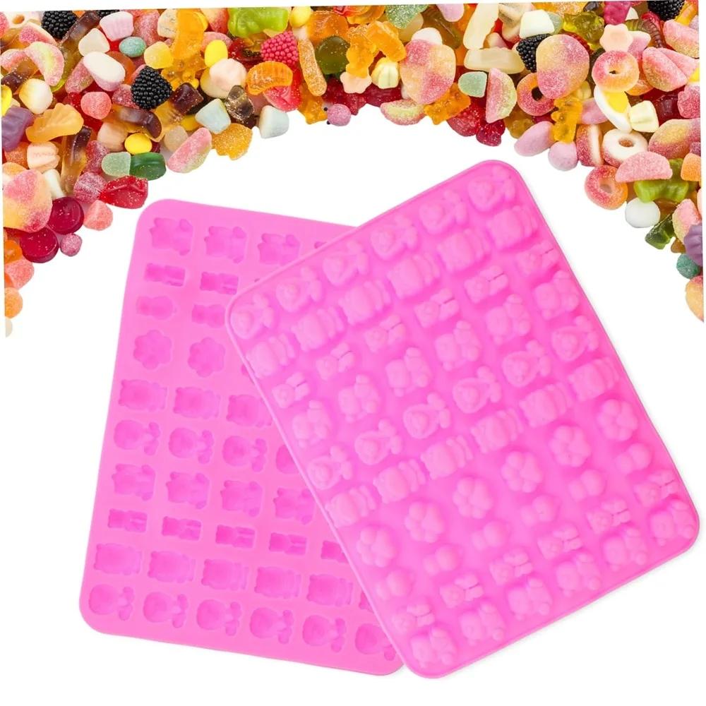 Mini Fudge Molds Silicone Chocolate Fudge Molds with Dropper Non-stick Food Grade Jelly Bear Cake Candy Tools Baking Molds