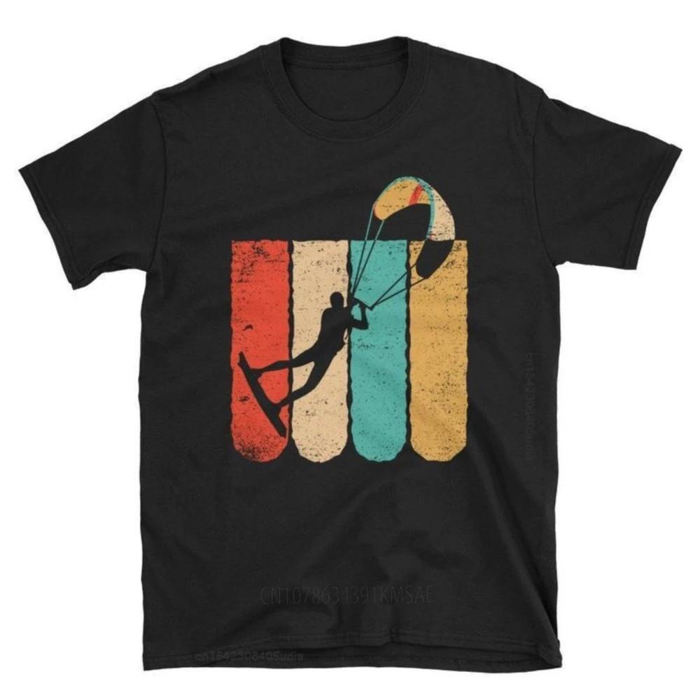Kite Surfing Shirt Vintage Retro Kite Surfer Unisexs Shirt Surfing Cotton Unisex Tops Funny Print T Shirt Streetwear