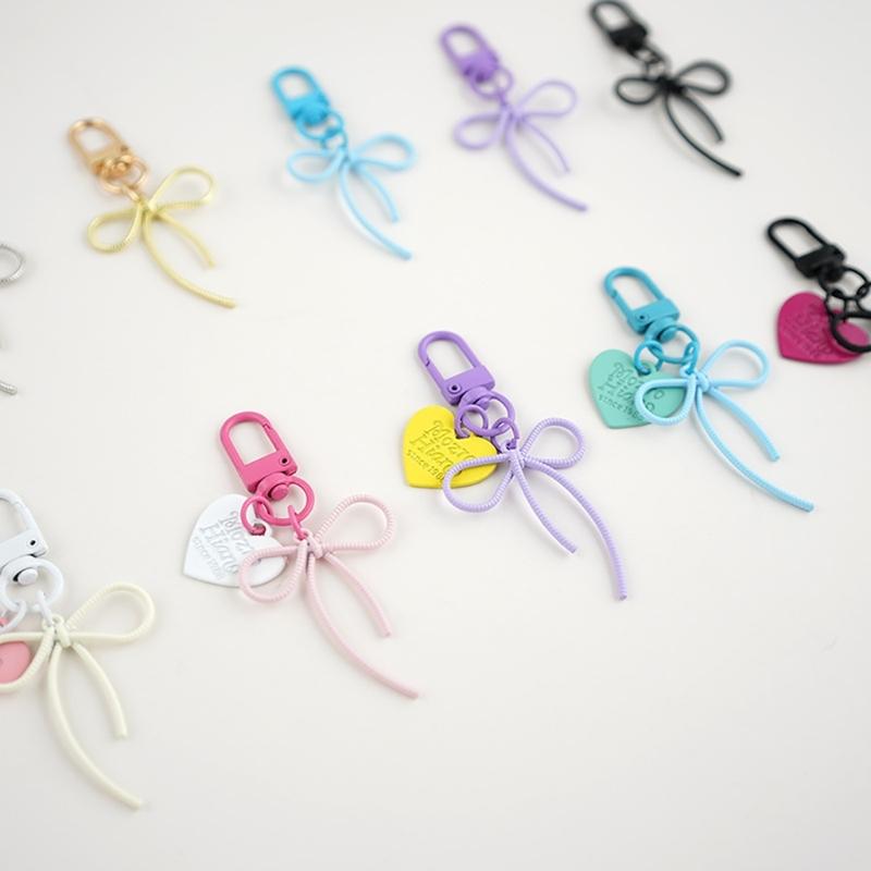 Elegant Butterfly Knot Keychain Bag Pendant Fashionable Alloy Phone Charm Keyring for Women and Student