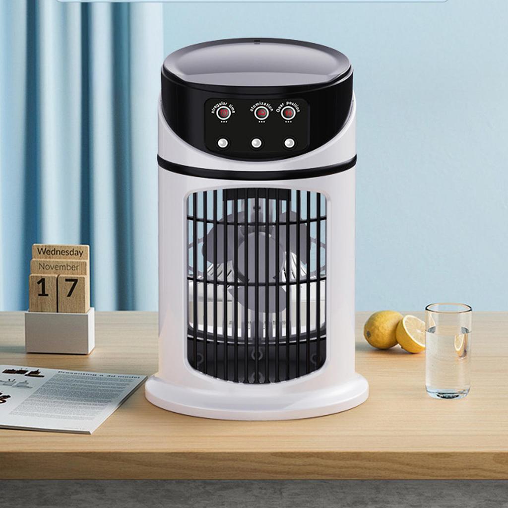 Air Cooler Humidifying Fan For Desk 3 Wind Speed Cooling Device With LED Light For Dormitories Bedroom Office Children's Room