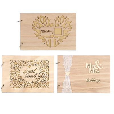Innovative Wooden Wedding Guest Book Album Craft for Wedding Engagement Decoration