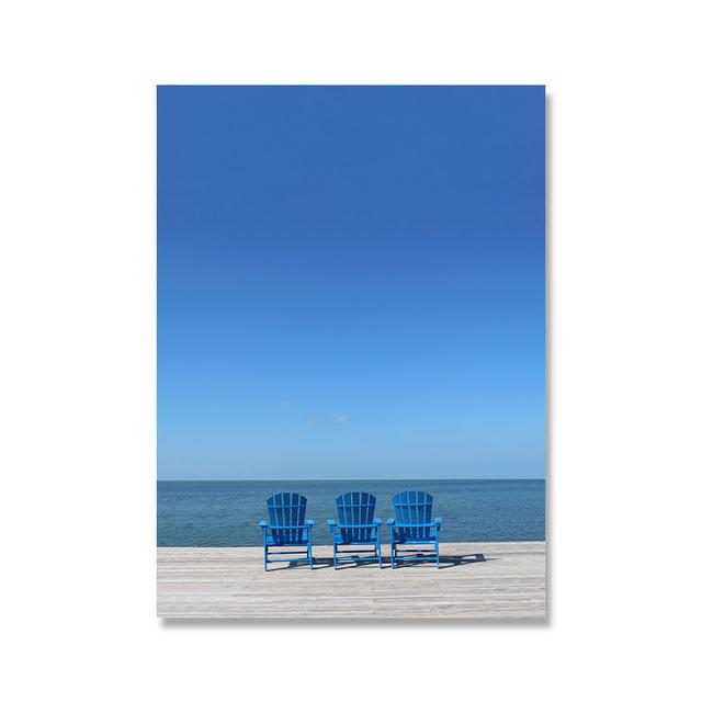 Minimalist Swimming Pool Poster Print Miami Ocean View Canvas Painting Summer Beach Wall Art Pictures for Living Room Home Decor