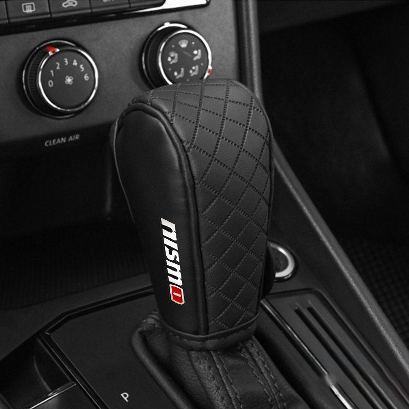 1Pcs Car Gear Shift Cover Leather Shift Lever Cover Gearbox Shifter Knob Protective For Nissan Nismo Qashqai X J10 J11 Trail Tiida Teana Skyline