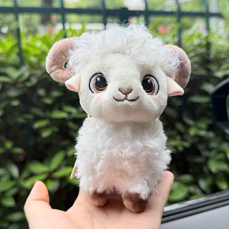 Cute Fluffy Sheep Plush Keychain With Soft Fabric Sturdy Golden Clasp For Backpack Decoration Kids Gifts