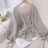 Camisas de chiffon femininas sólidas casuais proteção solar cardigan verão solto todos os jogos blusas finas protetor solar casaco