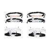 Braided Cord Bracelet Pair with a Split Heart Design, Adjustable Sliding Closures, and Smooth Stainless Steel Details