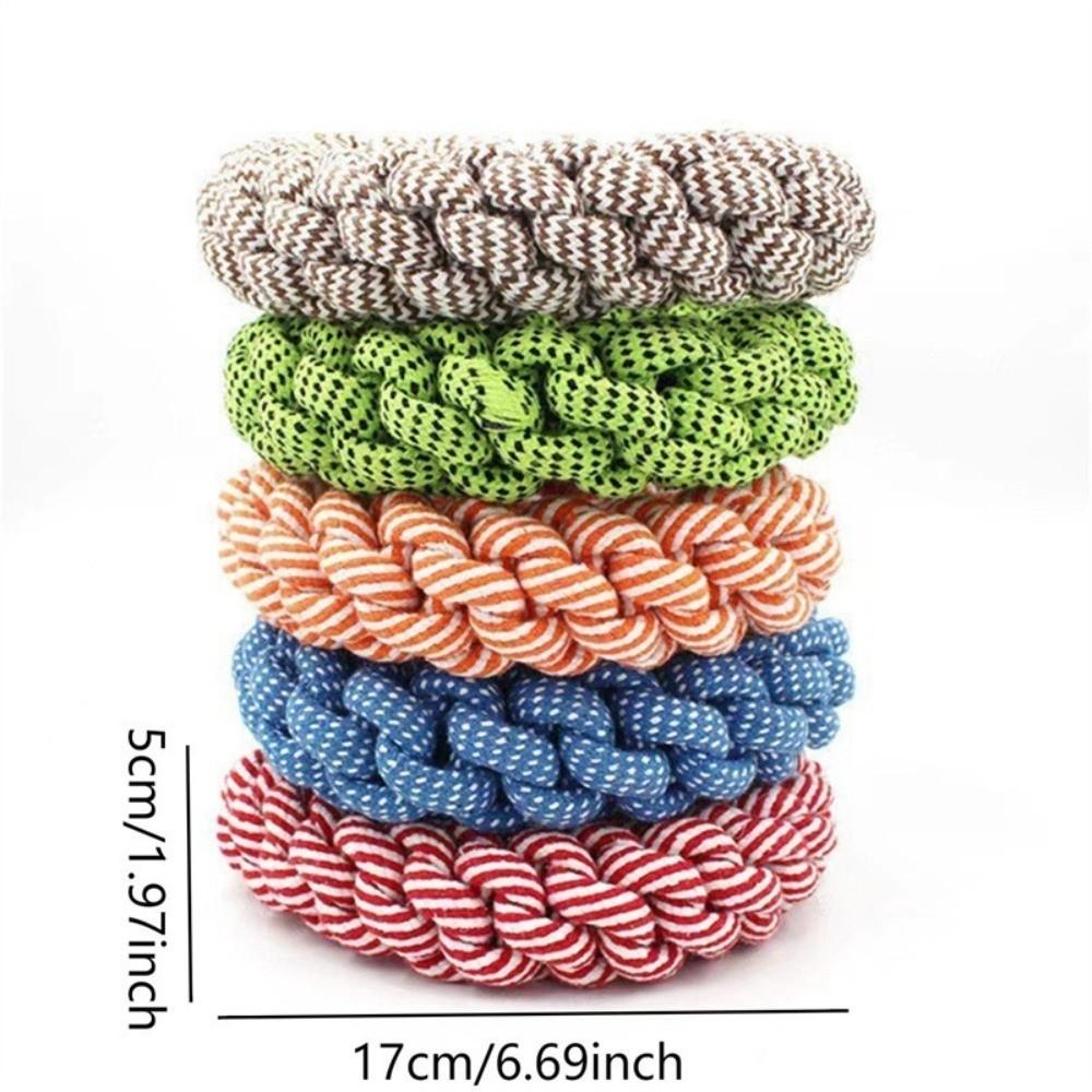 Teeth Cleaning Bite Resistant Dogs Cotton Rope Outdoor Wear Resistant Puppy Rope Knot Indoor Pet Molar Relieve Boredom