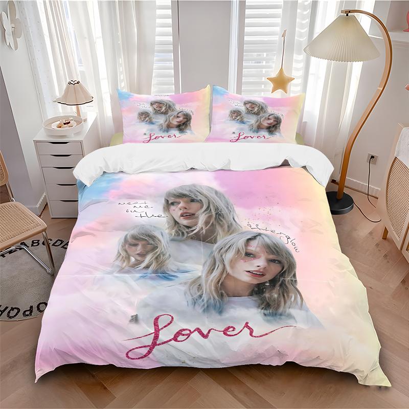 3 Stück Taylor Swift Lover Album Artwork Bettwäsche-Sets Für Alle Größen Neu 3D Gedruckte Bettdecke Bettbezug Kissenbezug Schlafzimmerdekoration