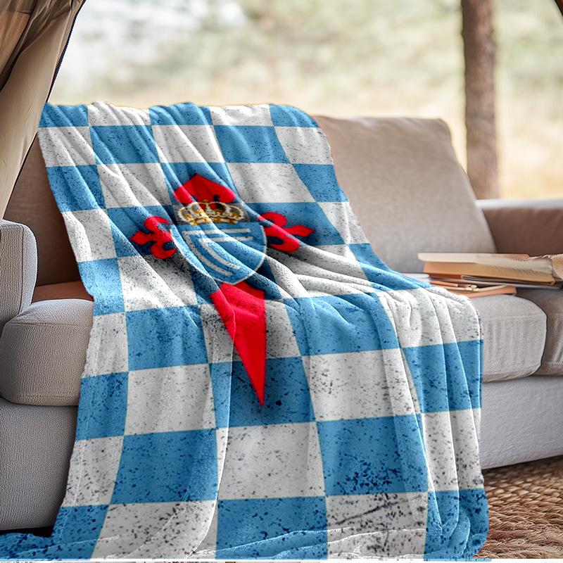 Celta Vigo Wappen Design Decke Outdoor Flanelldecke für Camping, Wandern, Gartenpartys, Picknick-Zubehör, Geschenk für Familie und Freunde