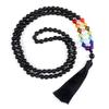 Creative 108 Beads Colorful Stone Necklace & 8mm Chinese Tassel Knot Bracelet