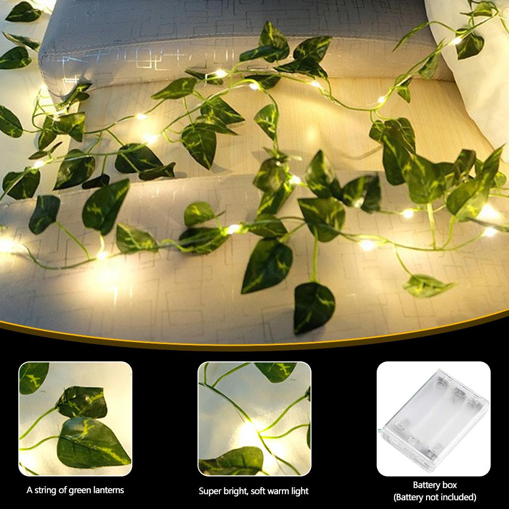 Ivy Vines Fairy Lights Battery Powered 5M Christmas Sunflower Rose Garland String Lights For Bedroom Garden Wedding Decor
