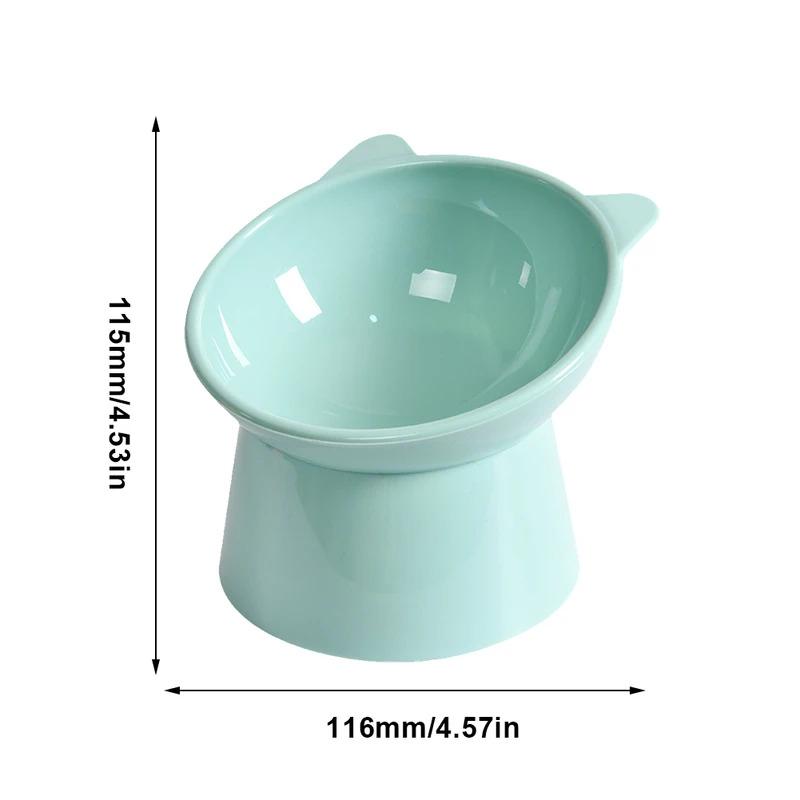 Raised Tilted Pet Food Bowl Plastic Cat Dog Feeding Bowl With Wide Rim And Stable Base For Daily Dry Food And Water Use For Home Pet Feeding Areas