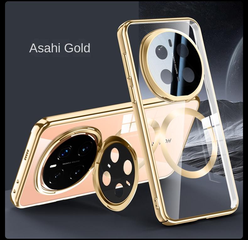 For Huawei Honor Magic 7 Pro Case Transparent Magnetic Wireless Charging Stand Protective Back Cover Case For Magic 7pro Shell