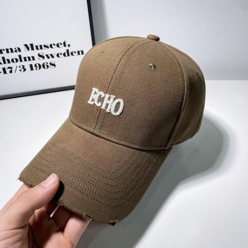 

Letter Embroidery Echo Baseball Cap Adjustable Breathable Sun Hat Protection Brown