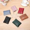 Pu Leather Portable Money Coin Purse Key Ring Waterproof Zipper Wear Resistant Credit Card Holder For Men Women