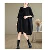 DIMANAF New 2026 Women Plus Size Summer Short Dress Loose Oversize Maxi Elegant Lady Floral Black Dress Sundress Beach